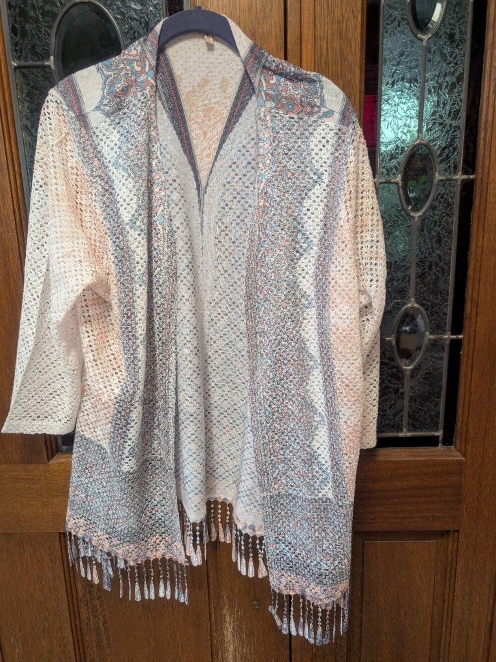 Womens boho knit cardigan, size 2X